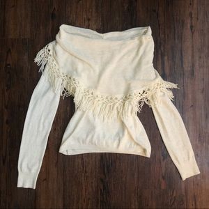 Anthropologie Angel of the North Cream Sweater